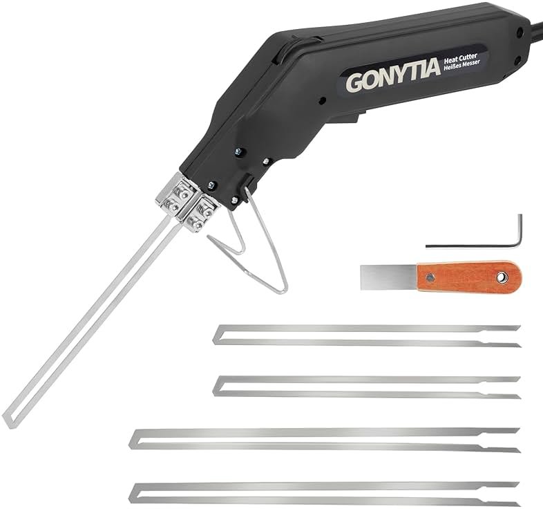 Gonytia Hot Knife Foam Cutter, Innovative Pro Styrofoam Cutting Tool Kit with Foldable Safety Stand, Electric 190W Hot Knife with 4 Blades for PP, EPS, XPS, EVA, EPE, PU, KT Board (KD-5) - Product Image