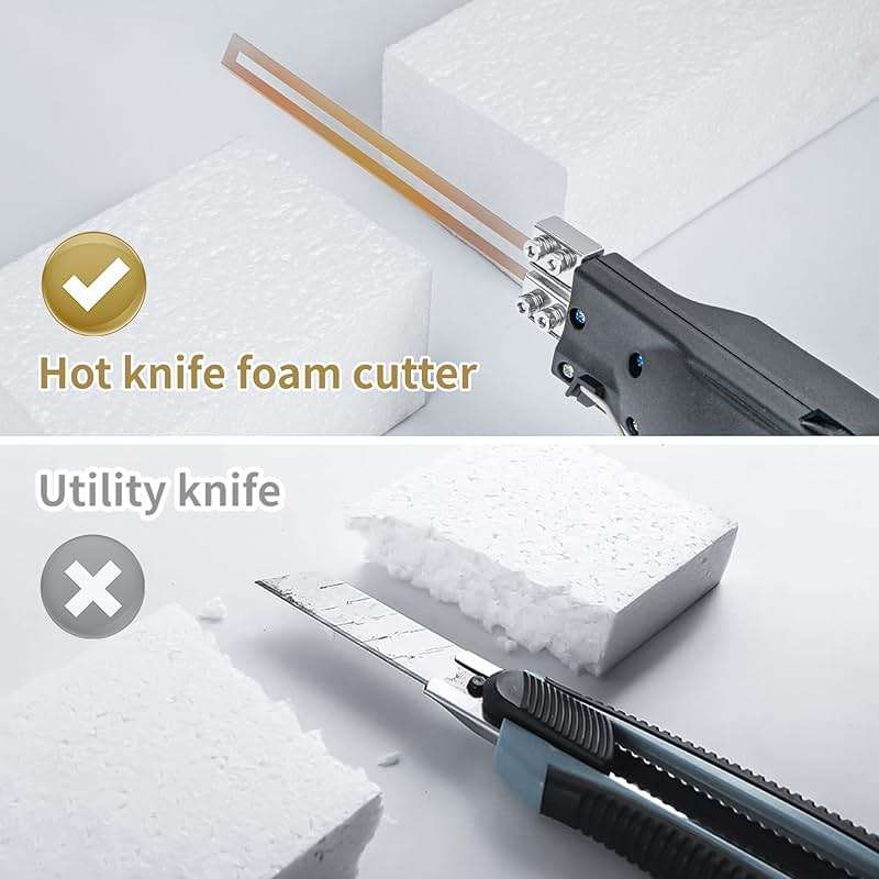 Gonytia Hot Knife Foam Cutter, Innovative Pro Styrofoam Cutting Tool Kit with Foldable Safety Stand, Electric 190W Hot Knife with 4 Blades for PP, EPS, XPS, EVA, EPE, PU, KT Board (KD-5) - Image 4
