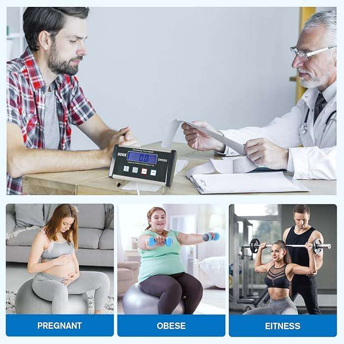 SIKE Digital Physician Scale, Medical Floor Scale for Body Weight, 550 lb Limit Professional Weight Scale, Portable Easy to Read Digital Display, Heavy Duty, Pound & KG Settings, 12.5" x 12" Platform | Portable - Image 6