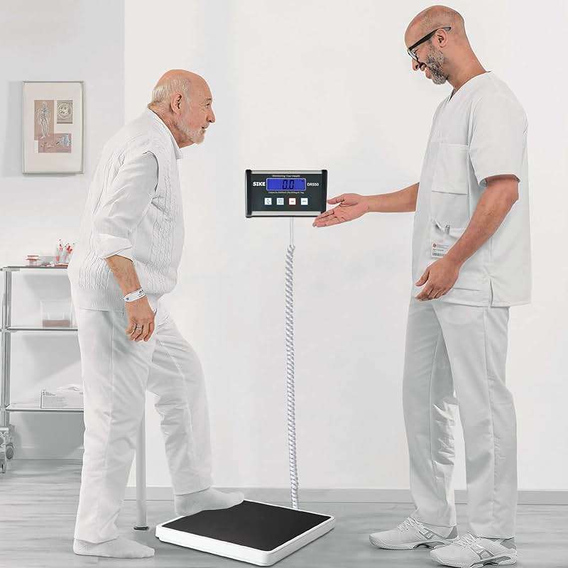 SIKE Digital Physician Scale, Medical Floor Scale for Body Weight, 550 lb Limit Professional Weight Scale, Portable Easy to Read Digital Display, Heavy Duty, Pound & KG Settings, 12.5" x 12" Platform | Portable - Image 8