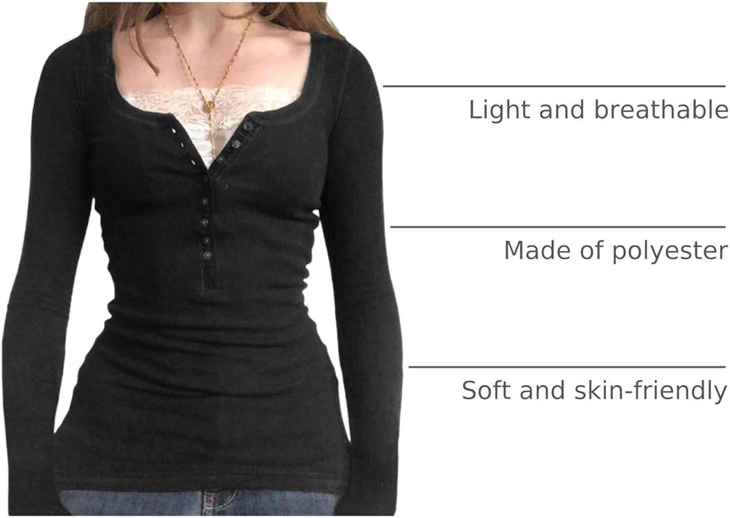 Women Fairy Grunge Shirts Y2K Fall Tops Long Sleeve Lace Trim Tee Teen Girls Vintage Slim Blouse Aesthetic Clothes - Image 4