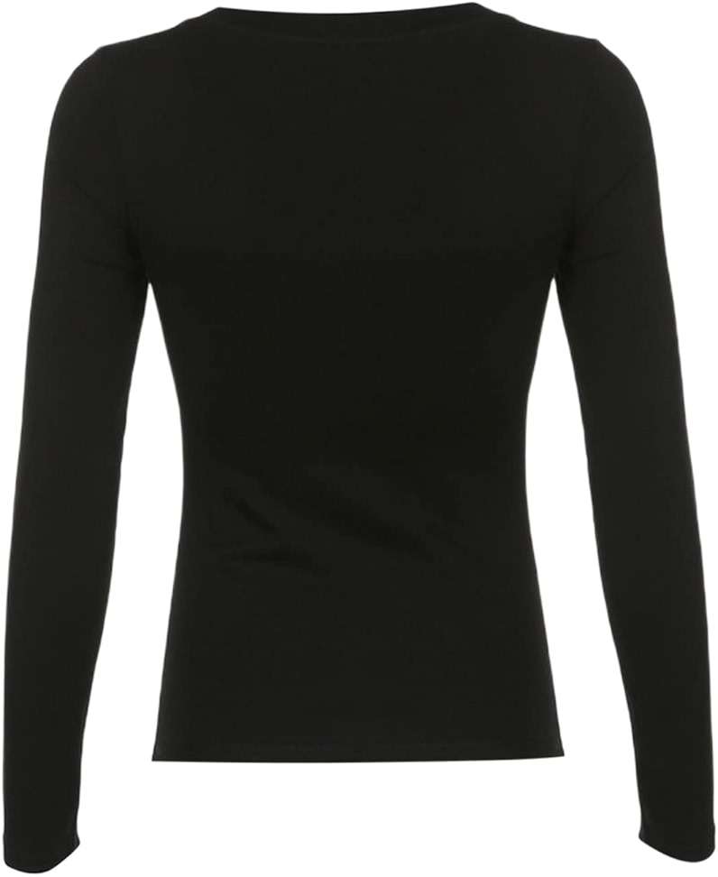 Women Fairy Grunge Shirts Y2K Fall Tops Long Sleeve Lace Trim Tee Teen Girls Vintage Slim Blouse Aesthetic Clothes - Image 6