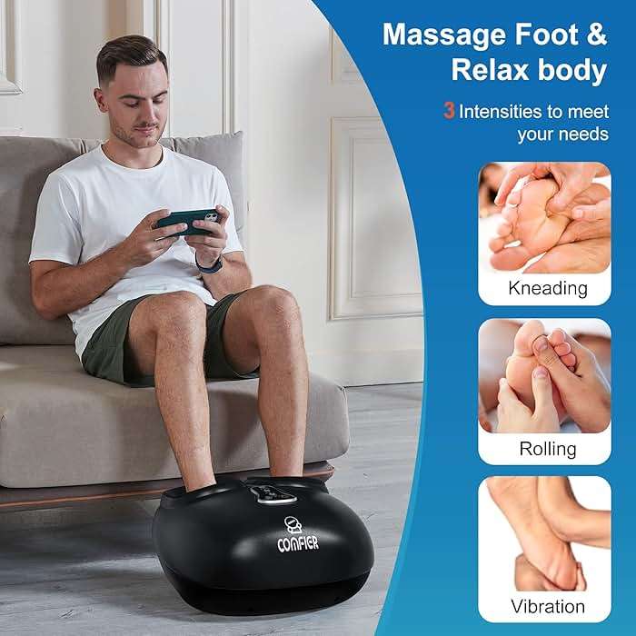 COMFIER [2026 Fathers Day Gift for Men,Shiatsu Foot Massager with Fast Heat,Kneading Rolling Compression,Extra Vibration, FSA Eligible HSA Store, Plantar Fasciitis,Neuropathy Pain, Bigger Size 13IN - Image 4