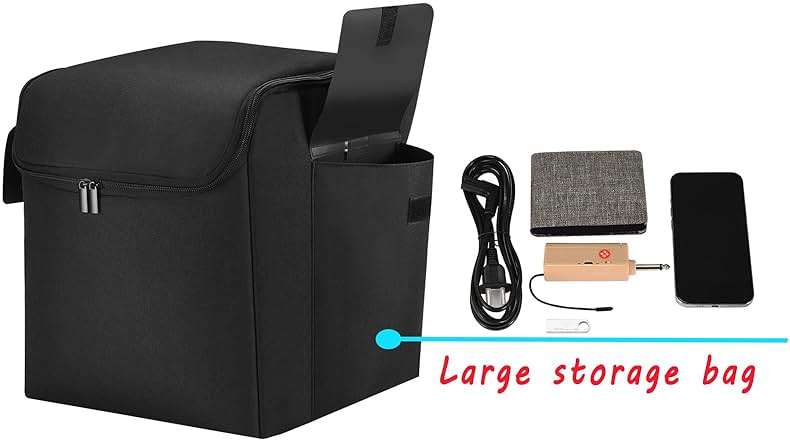 Hzycwgone Carrying Travel Case for JBL Partybox Encore Case Protective Speaker Storage Bag Compatible with JBL Partybox Encore Essential Portable Party Speaker Cover w/Shoulder Strap (Black) - Image 5