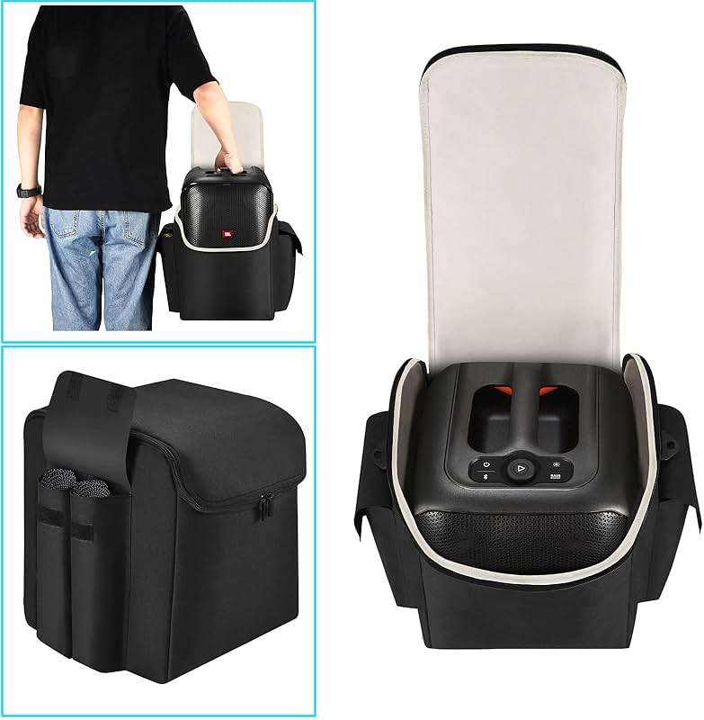 Hzycwgone Carrying Travel Case for JBL Partybox Encore Case Protective Speaker Storage Bag Compatible with JBL Partybox Encore Essential Portable Party Speaker Cover w/Shoulder Strap (Black) - Image 6
