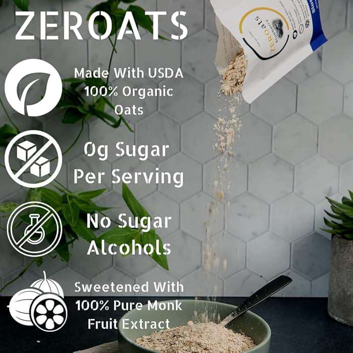ZEROats Organic Oatmeal - Zero Sugar, Vegan Oats, Sweetened With Monk Fruit (Variety 12 Pack) - Image 3