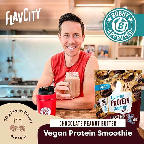 FlavCity Grass Fed Whey Chocolate Protein Powder - Chocolate Peanut Butter - 25g Protein & 10g Collagen - Made with Organic Cocoa & Coconut Milk - Gluten Free & No Added Sugars (20 Servings) - Image 3