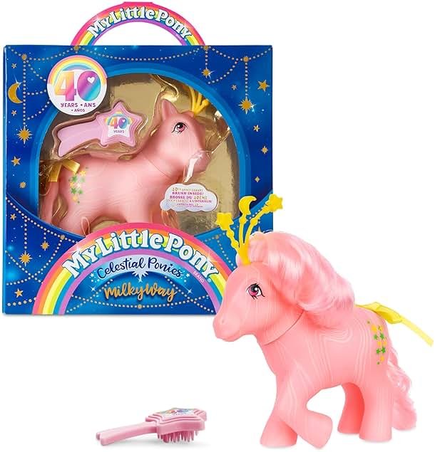 My Little Pony Classics - Celestial Ponies - Milky Way - Retro 4" Collectible Play Figure, Great For Kids, Toddlers, Adults, Girls and Boys Ages 3+ - Product Image