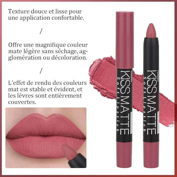 evpct 3Pcs Brown Lip Liner Crayon Pencils Set for Women, Neutral Matte Lipstick Lip Stick Crayon Long Lasting, Lips Pencil Liner and Lipstick set, Lipliner Pencil 24 Hours Long Wearing Lipstick labial - Image 3