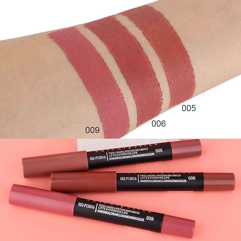 evpct 3Pcs Brown Lip Liner Crayon Pencils Set for Women, Neutral Matte Lipstick Lip Stick Crayon Long Lasting, Lips Pencil Liner and Lipstick set, Lipliner Pencil 24 Hours Long Wearing Lipstick labial - Image 5