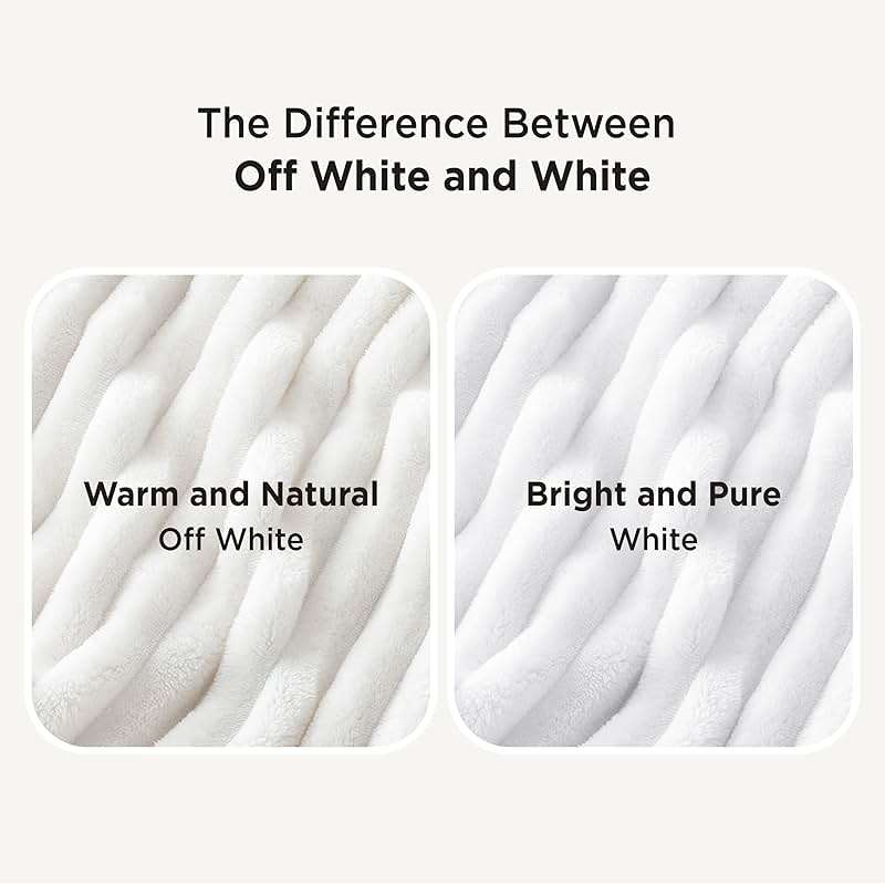 Bedsure GentleSoft White Throw Blanket for Couch - Graduation Gifts Teacher Birthday Gifts for Women Mom Her Girls, Cozy Fleece Blanket for Sofa Bed Living Room Home Decor, Off White, 50x60 Inches - Image 7