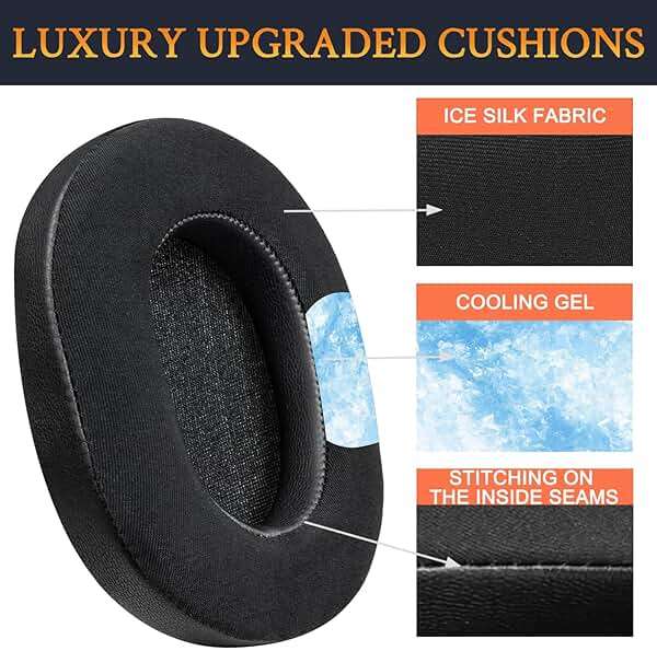SOULWIT Cooling Earpads for Sony WH-1000XM5 Noise Canceling Headphones, High-Density Noise Isolation Foam, Added Thickness - Black - Image 5