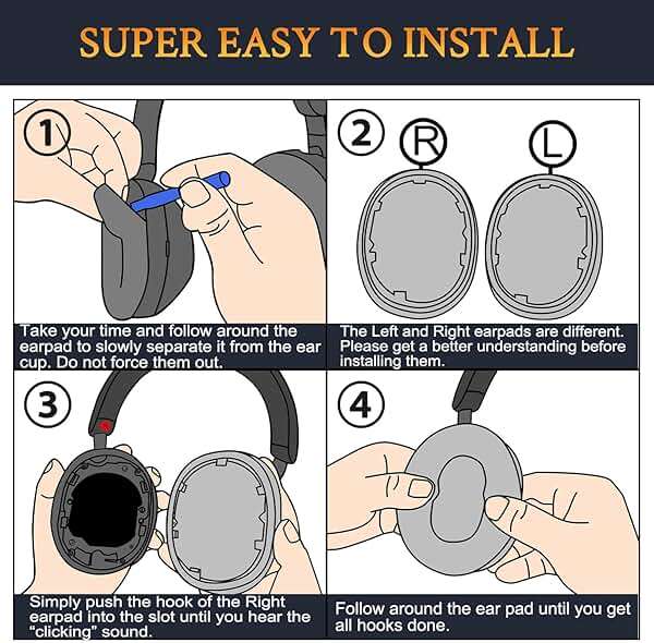 SOULWIT Cooling Earpads for Sony WH-1000XM5 Noise Canceling Headphones, High-Density Noise Isolation Foam, Added Thickness - Black - Image 7