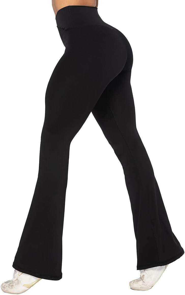 Sunzel Womens Flare Leggings No Front Seam Flare Yoga Pants with Tummy Control Crossover High Waist - 28" / 30" / 32" / 34" - Image 1
