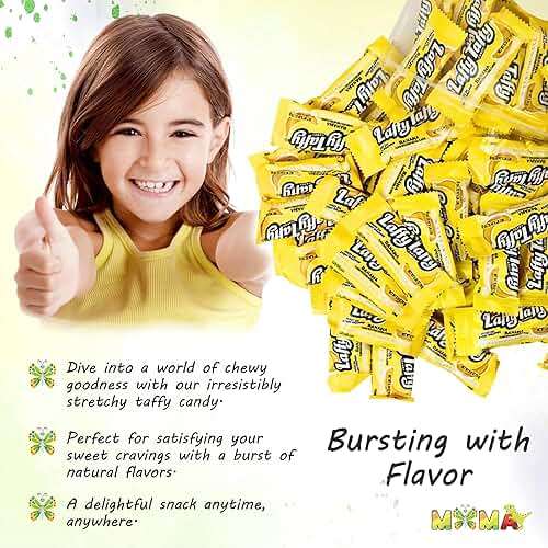 Chewy, Tangy, and Tasty Mini Taffy Wrapped Bars in Bulk - (1 Pound) (Banana) - Mothers Day Candy, Basket Stuffers & Fillers, Sweet Taffy Treats for Kids - Image 3