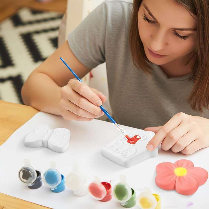 Sinmoe 12 Sets Spring Ceramic Painting Kit for Kids Paint Your Own Figurine Butterfly Flower Sunflower Insect Bisque Ceramic for Adult Toddler Preschool Boys Girls DIY Art Craft Project Party Favor - Image 6