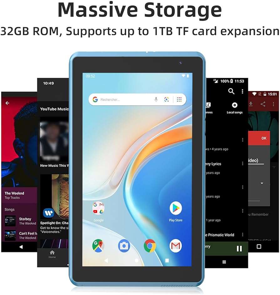 IWEGGO Android 14 Tablet with Case, 7 Inch 8GB RAM+32GB ROM/ 1TB Expandable Computer, 5MP Camera Tablets, 1.6Ghz Quad-core Processor, 3000mAH Battery Tablet PC, 5G WiFi, Games 7'' Android Laptop Blue - Image 8