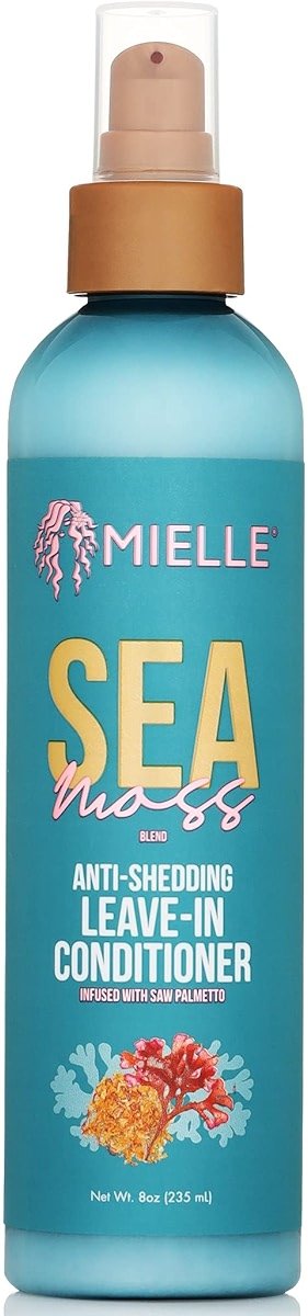 Mielle Organics Sea Moss Anti-Shedding Leave In Conditioner for Curly Hair - Moisturizing Leave In Treatment Spray to Detangle, Style and Refresh Curls (8 Oz) - Product Image