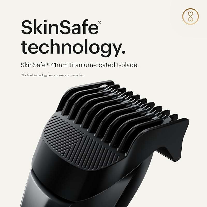 MANSCAPED® The Beard Hedger® Men's Premium Beard Trimmer, 20 Length Adjustable Blade Wheel, Stainless Steel T-Blade for Precision Facial Hair Trimming, Cordless Waterproof Wet/Dry Clipper - Image 5