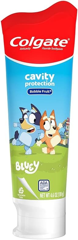 Colgate Kids Toothpaste with Fluoride, Anticavity & Cavity Protection Toothpaste, for Ages 2+, Bluey, Mild Bubble Fruit Flavor, 4.6 Ounce - Product Image