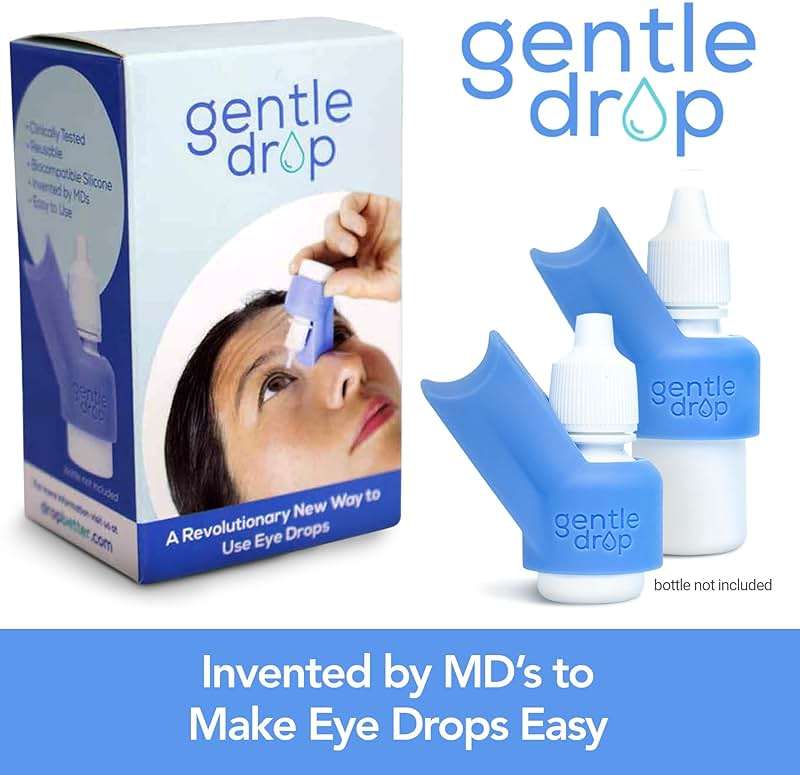 GentleDrop Eye Drop Guide | Reusable Silicone Aid to Help Aim Most Eyedrop Bottles | Bottle Holder Accessory Tool Assists Adults Elderly | Dispenser Invented by Doctors - Image 2