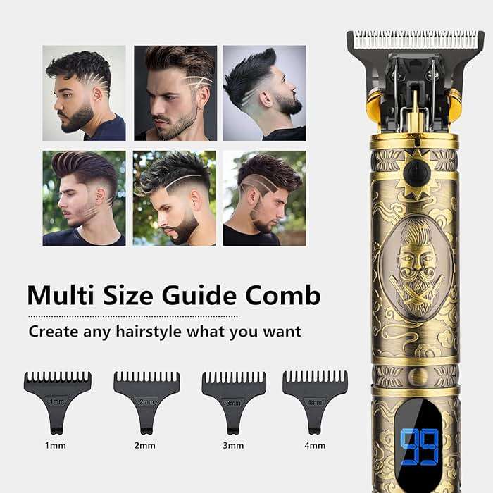 Saoilli Hair Clippers for Men, Professional Cordless T-Blade Trimmer Set, Beard Trimmer and Nose Hair Trimmer, Electric Grooming Kit, Electric Razor Shaver for Home & Barber Use, Gifts for Dad Husband - Image 7