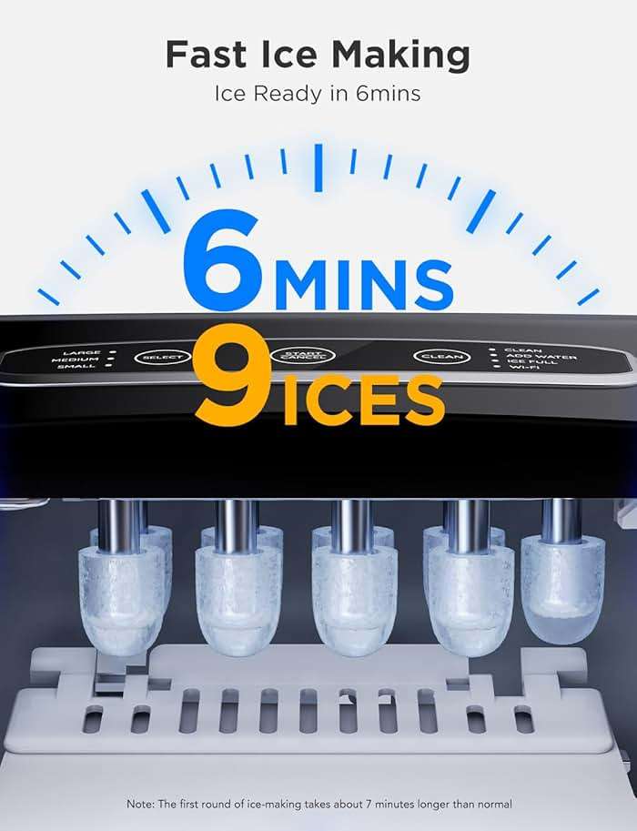 GoveeLife Smart Countertop Ice Makers, Portable Ice Maker Machine with Self-Cleaning, 6 Mins 9 Bullet Ice, 26lbs/24Hrs, Voice Remote for Home Kitchen Party Camping, with Ice Scoop Stainless Silver - Image 3