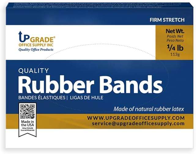 Upgrade Office Supply UPG22964 Rubber Bands, Size #64 (3-1/2 in x 1/4 in), 80 Bands, 1/4 lb Box, USA - Image 2