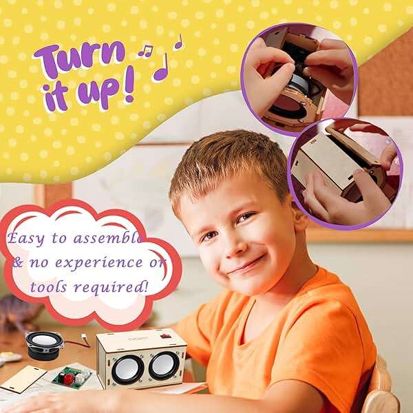STEM Projects for Kids & Adults Build Your Own Bluetooth Speaker - Science Experiment Electronics Kit | Beginner's Starter DIY Set,STEM Gifts for Teenage Girls + Boys Ages 10 and Up (Dual Speakers) - Image 3