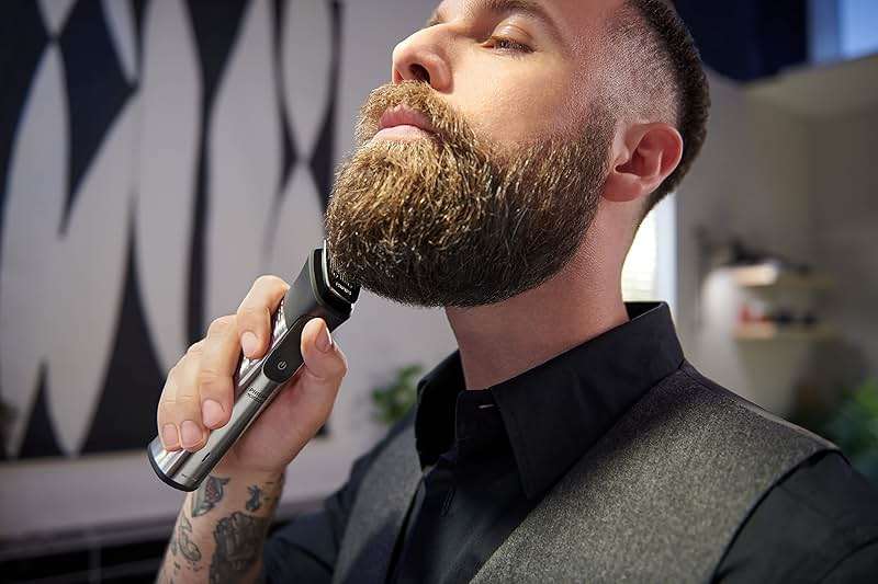 Norelco Philips Multigroom 7000 Series, All-in-One Trimmer, Beard Trimmer and Hair Clipper, 19-Piece Men's Grooming Kit for Beard, Head, Hair, Body, and Face, Soft Pouch, MG7910/49 - Image 15