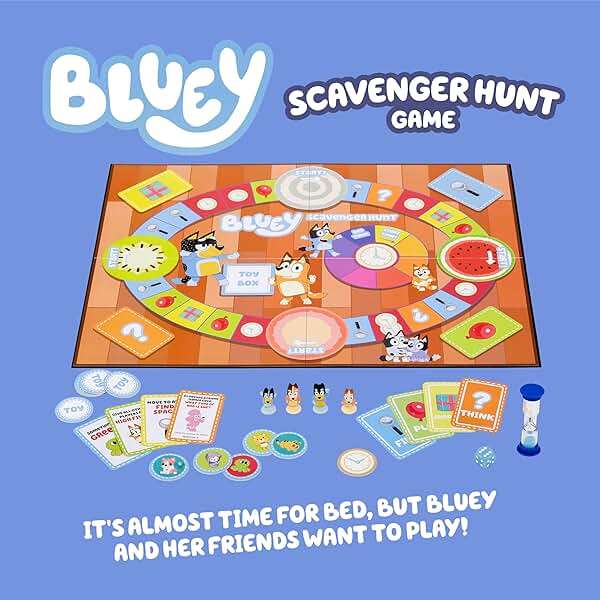 Bluey Scavenger Hunt Board Game, Cooperative Play with 4 Exclusive Mini-Figures, Learning Toys for 5+ Year Old, Fun Toy Token Collecting Game - Image 2