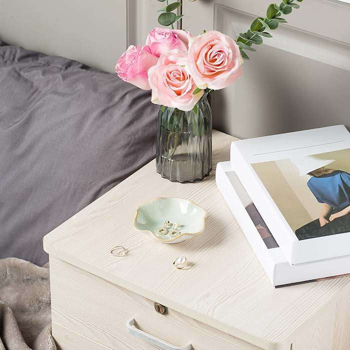 Jewelry Dish Tray, Ring Dish, Ceramic Trinket Tray, Key Bowl, Decorative Plate, for Friends Sisters Daughter Mother(Light Green) - Image 4