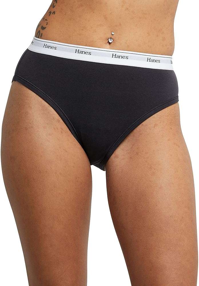 Hanes Women's Originals Hi-leg Panties, Breathable Stretch Cotton Underwear, Assorted, 6-pack - Image 2