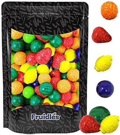 Fruidles Seedlings Bubble Gum Balls, Original Fruit Shaped Candy Buffet Treats, Sprinkles on the Inside, Kosher Certified Parve (Half-Pound) - Product Image