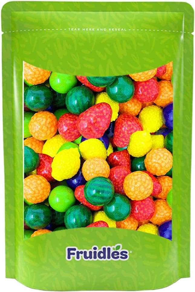 Fruidles Seedlings Bubble Gum Balls, Original Fruit Shaped Candy Buffet Treats, Sprinkles on the Inside, Kosher Certified Parve (Half-Pound) - Image 5