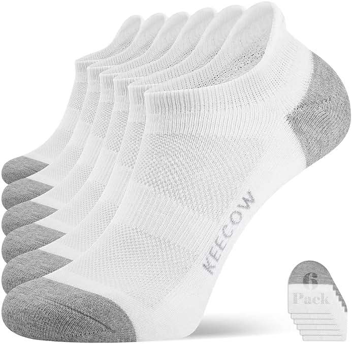 KEECOW Performance Comfort No Show Ankle Cushioned Socks for Men & Women, Athletic, Tab, Short, Running, Outdoor - Image 1