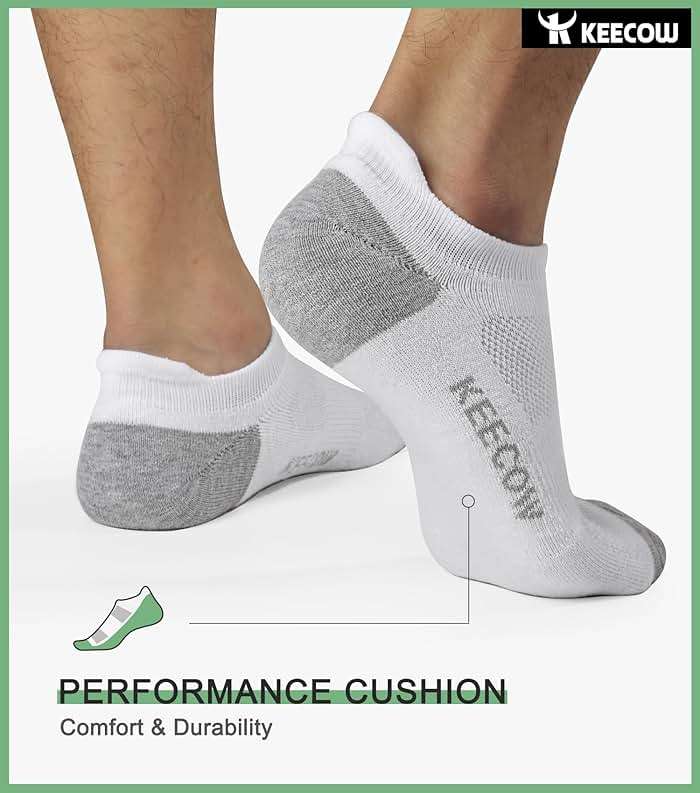KEECOW Performance Comfort No Show Ankle Cushioned Socks for Men & Women, Athletic, Tab, Short, Running, Outdoor - Image 2
