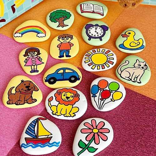 Simetufy 45 Pcs Painting Rocks Bulk, 2"-3" River Rocks for Painting, Flat Smooth Rocks for DIY Painting, Natural River Stones for Arts & Crafting, Kindness Stones - Image 9