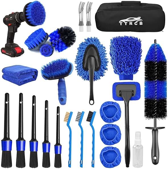 26Pcs Car Detailing Brush Set, Car Detailing Kit, Car Detailing Brushes, Car Cleaning Kit, Car Windshield Cleaning Tool, Professional Car Care kit - Car Wash Brush kit for Interior Exterior Wheels - Product Image