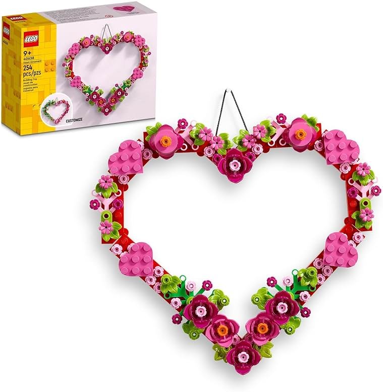 LEGO Heart Ornament Building Toy Set - Fun Arts and Crafts Idea for Girls and Boys, Ages 9+ - Display on The Wall as Home Decoration - Gifts for Kids - 40638 - Product Image