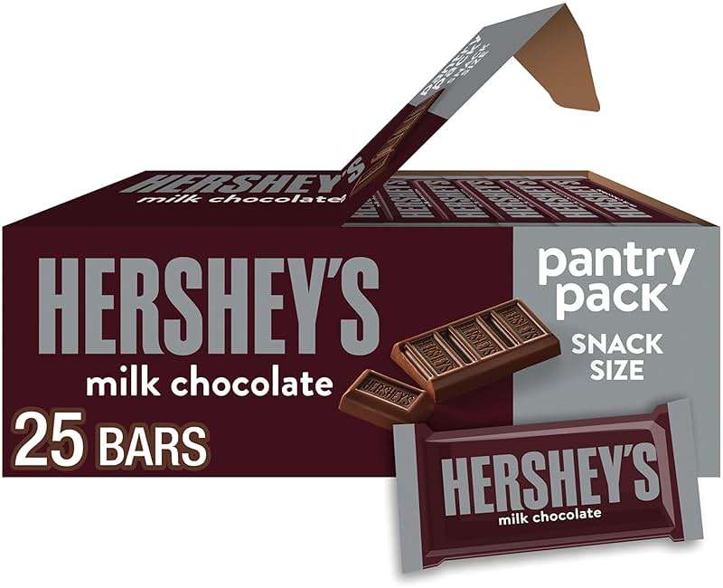 HERSHEY'S Milk Chocolate Snack Size, Candy Bars, 11.25 oz (25 Pieces) - Image 1