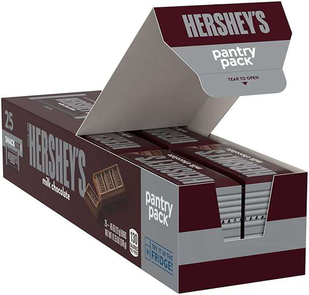 HERSHEY'S Milk Chocolate Snack Size, Candy Bars, 11.25 oz (25 Pieces) - Image 2