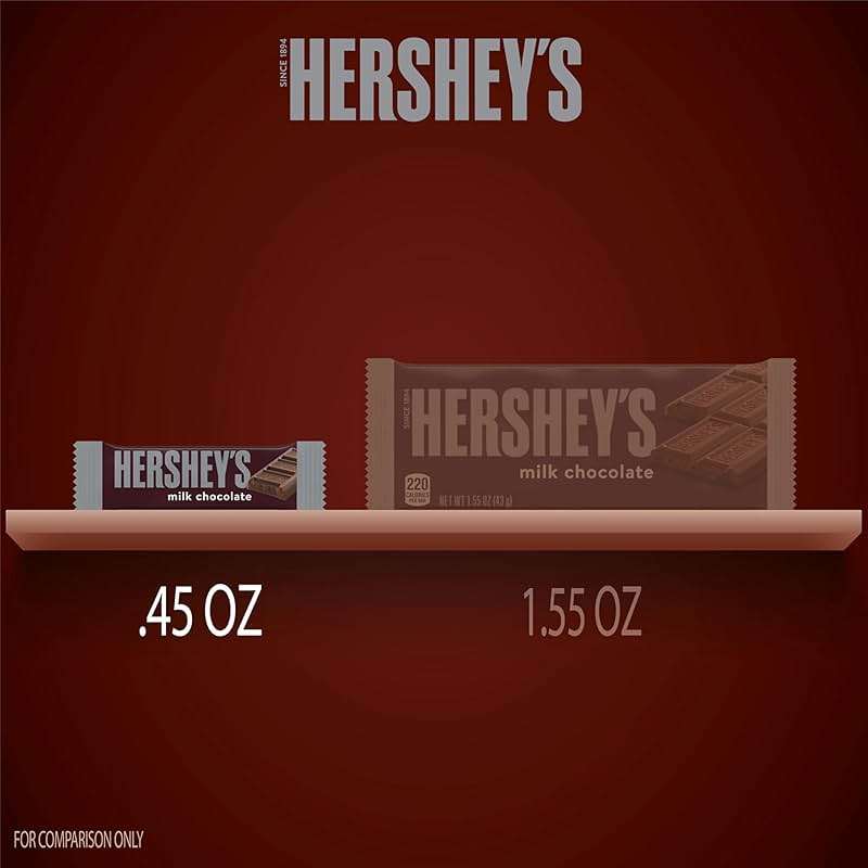 HERSHEY'S Milk Chocolate Snack Size, Candy Bars, 11.25 oz (25 Pieces) - Image 7