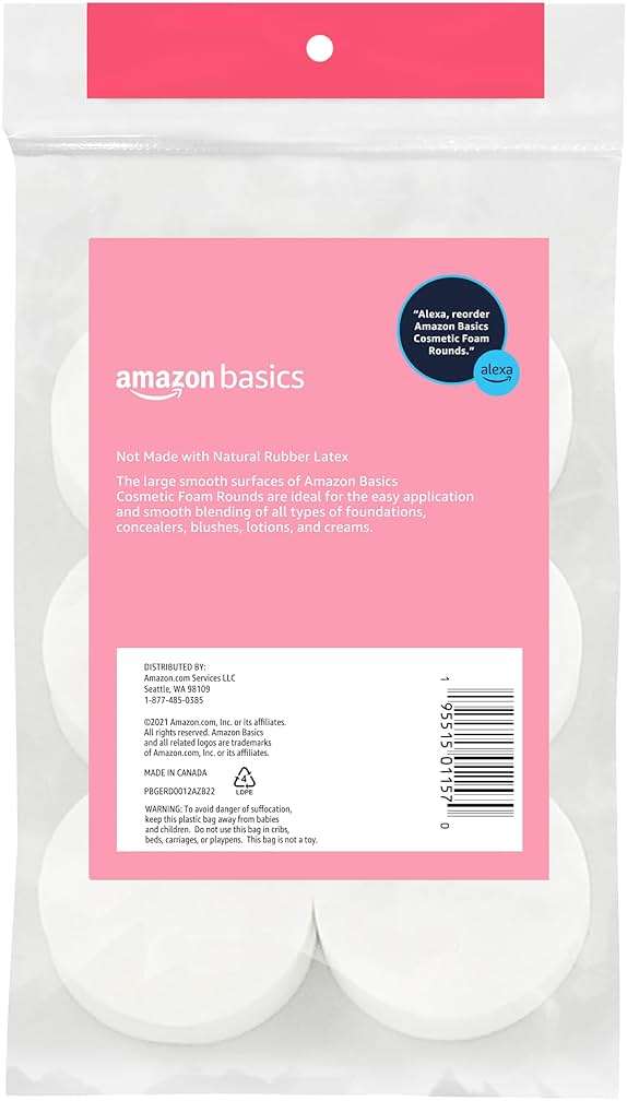 Amazon Basics Cosmetic Foam Rounds, 12 Count, Pack of 1 - Image 2
