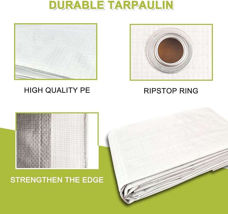 Outdoor Metal Chicken Coop Cover with 44 pcs Ball Bungee Cords, for Large Walk-in Chicken Run Pen, Waterproof, Fence Chicken Cages Cover, 11.38'Lx6.33'W (Only Cover, Frame Not Included) 2 Pack - Image 2