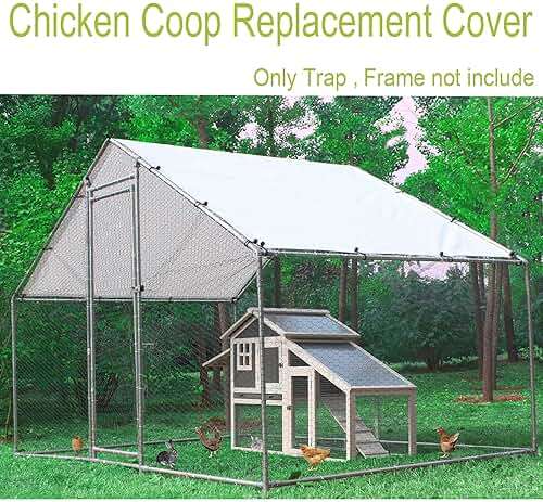 Outdoor Metal Chicken Coop Cover with 44 pcs Ball Bungee Cords, for Large Walk-in Chicken Run Pen, Waterproof, Fence Chicken Cages Cover, 11.38'Lx6.33'W (Only Cover, Frame Not Included) 2 Pack - Image 7