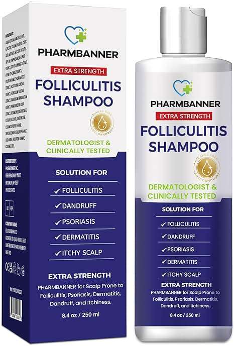PHARMBANNER Anti-Fungal Shampoo for Folliculitis, Seborrheic Dermatitis, Scalp Psoriasis - Relieves Itchy & Dry Scalp - Image 1