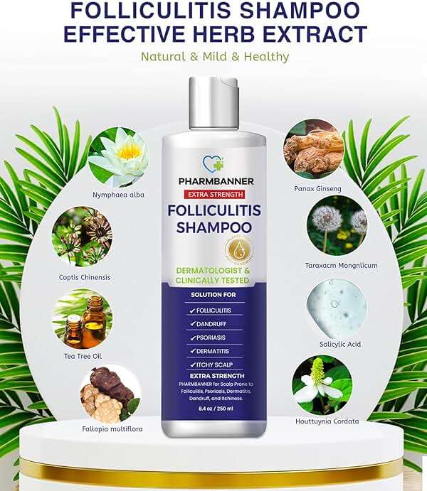 PHARMBANNER Anti-Fungal Shampoo for Folliculitis, Seborrheic Dermatitis, Scalp Psoriasis - Relieves Itchy & Dry Scalp - Image 3