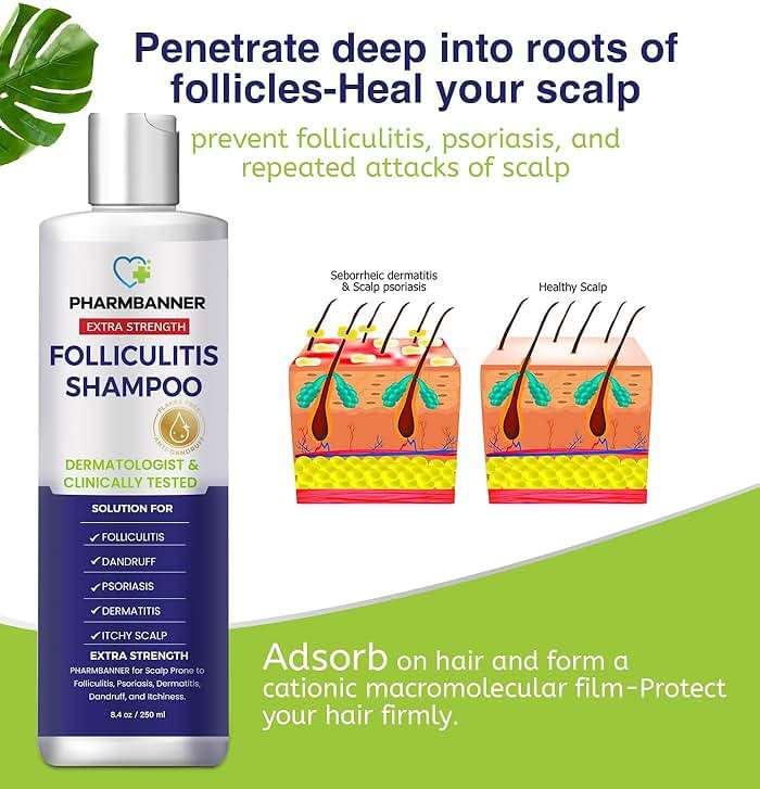 PHARMBANNER Anti-Fungal Shampoo for Folliculitis, Seborrheic Dermatitis, Scalp Psoriasis - Relieves Itchy & Dry Scalp - Image 4