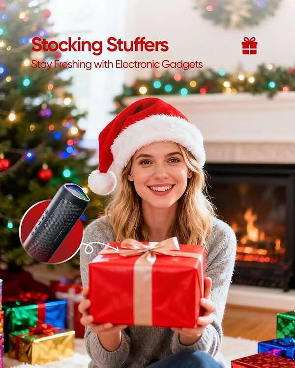 Bluetooth Speaker, 20W HD Sound, Portable Wireless, IPX5 Waterproof, Up to 24H Playtime, TWS, for Home/Party/Outdoor/Camping/Beach Essentials, Birthday Gift for Fathers Day Men Dad Husband (Black) - Image 3